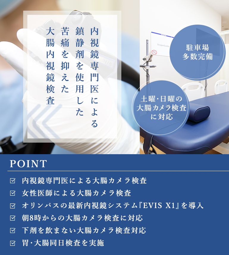 内視鏡専門医による鎮静剤を使用した苦痛を抑えた大腸内視鏡検査