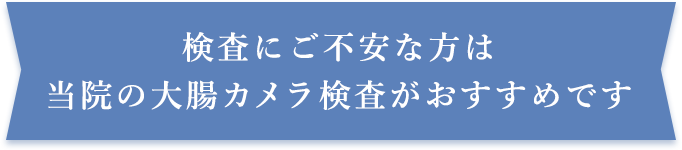 検査にご不安な方は当院の大腸カメラ検査がおすすめです