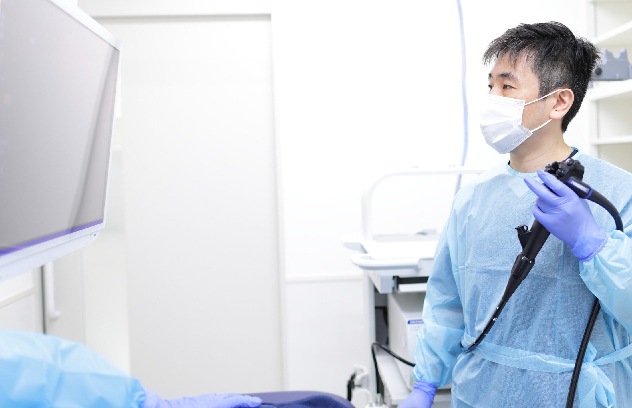 大腸カメラ検査中の様子（野々市中央院）